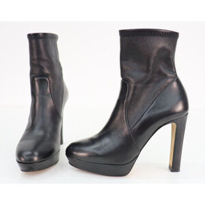 LK Bennett Platform Black Leather Sock Boots 4" Heel Size 6 or 6.5